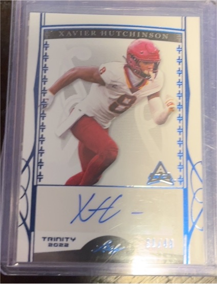 2022 Leaf Trinity #BA-XH1 Xavier Hutchinson — front