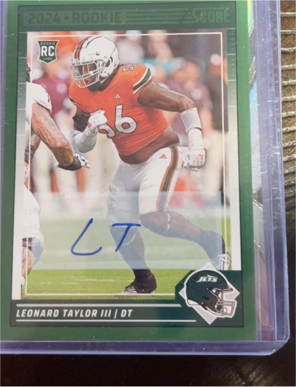 2024 Panini Score #396 Leonard Taylor III Rookie Auto — front