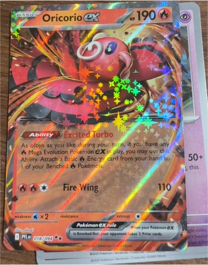 2025 Pokémon Phantasmal Flames #018 Oricorio ex — front