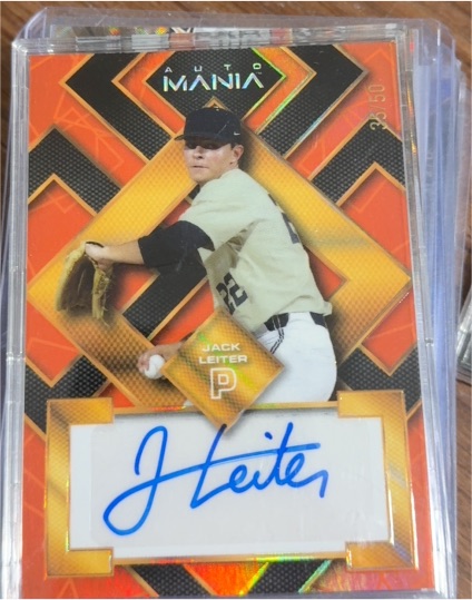 2023 Wild Card Mania #3 Jack Leiter Orange Auto — front