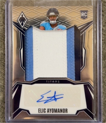 2025 Panini Phoenix Football RPS Rookie Patch Auto Elic Ayomanor — front