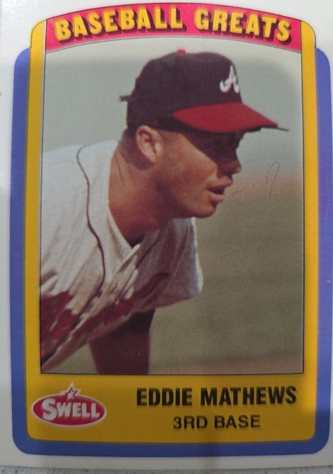 1990 Swell Baseball Greats #65 Eddie Mathews — front