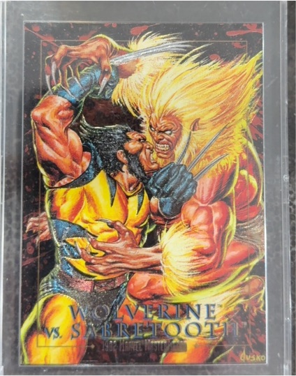 1992 SkyBox Marvel Masterpieces #3-D Wolverine vs Sabretooth — front