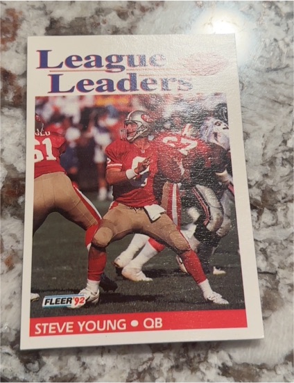 1992 Fleer #469 Steve Young League Leaders — front
