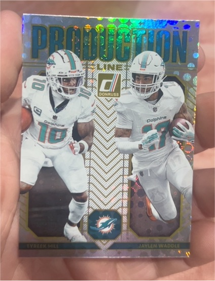 2025 Donruss #19 Jaylen Waddle / Tyreek Hill Production Line — front