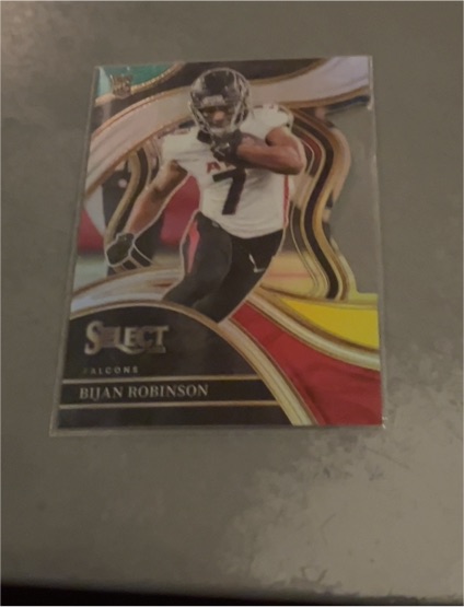 2023 Panini Select Club Level Red & Yellow Prizm DieCut #296 Bijan Robinson — front