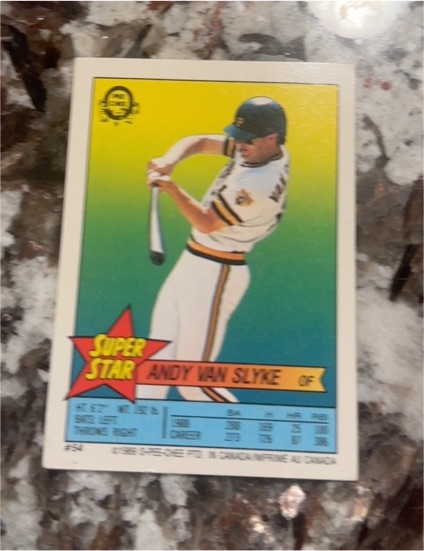 1989 O-Pee-Chee Sticker Backs #54 Andy Van Slyke — front