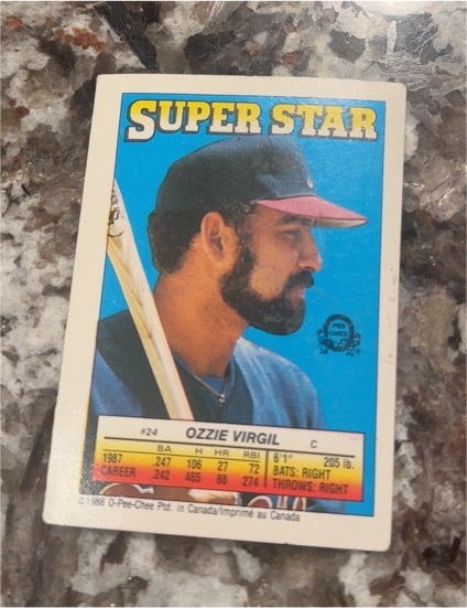 1988 O-Pee-Chee Super Star Sticker Backs #24 Ozzie Virgil — front