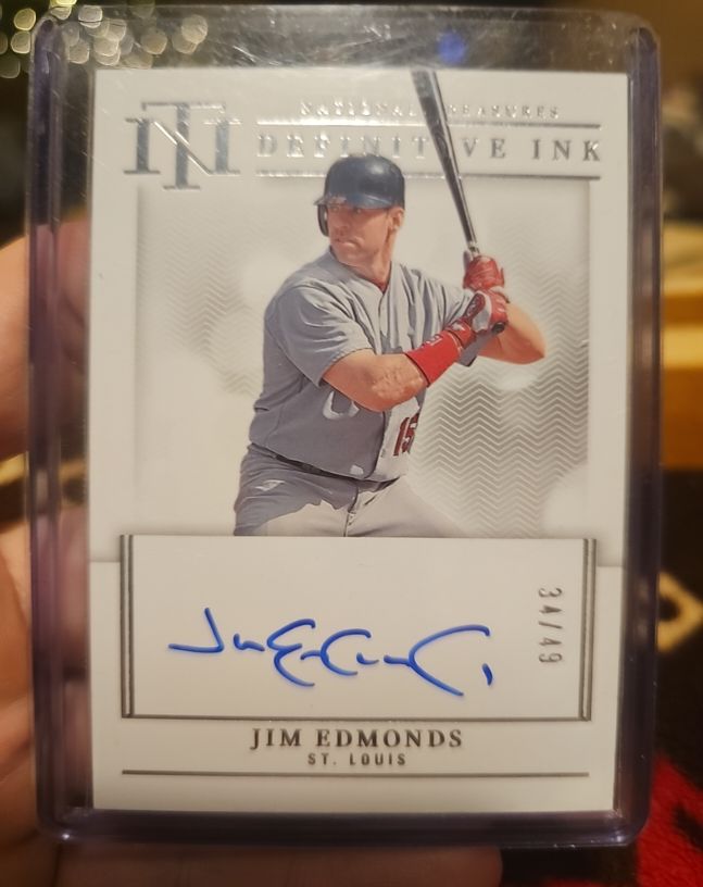 2023 Panini National Treasures Definitive Ink #DI-JE Jim Edmonds — front