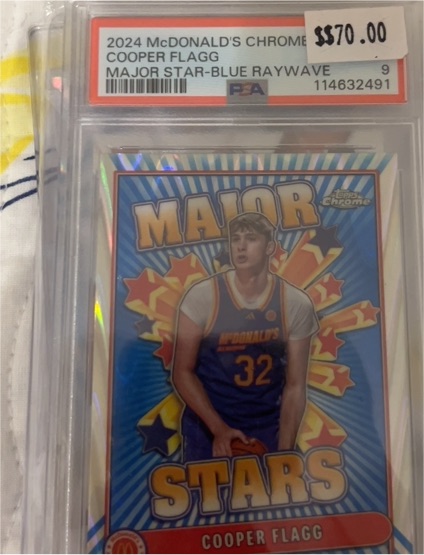 2024 Topps Chrome McDonald's All-American #SES-COF Cooper Flagg Major Stars Blue RayWave — front