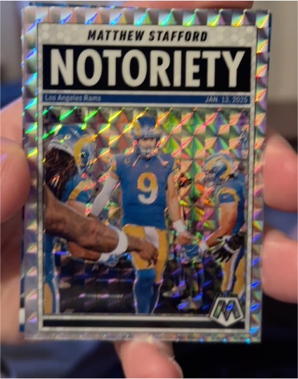 2025 Panini Mosaic #7 Matthew Stafford Notoriety — front