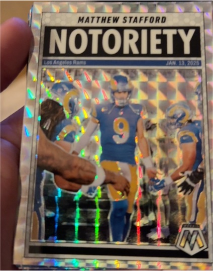 2025 Panini Mosaic #7 Matthew Stafford Notoriety — front