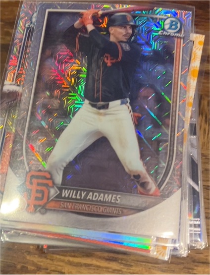 2025 Bowman Chrome #14 Willy Adames Mojo Refractor San Francisco Giants — front
