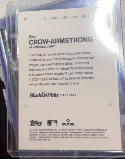 2025 Topps Black and White Pete Crow-Armstrong — front