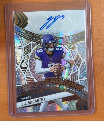 2025 Panini Revolution End Zone Autographs #EZA-JJM J.J. McCarthy — front