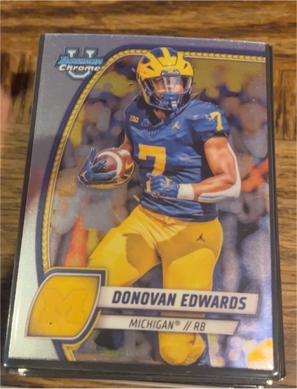 2024 Bowman University Chrome #66 Donovan Edwards — front