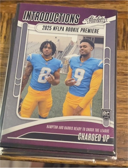2025 Panini Absolute #I-OHN Omarion Hampton & Tre Harris Introductions Charged Up — front