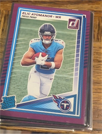 2025 Donruss #339 Elic Ayomanor Press Proof Rated Rookie — front