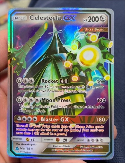 2018 Pokémon SM Black Star Promo #144 Celesteela GX — front