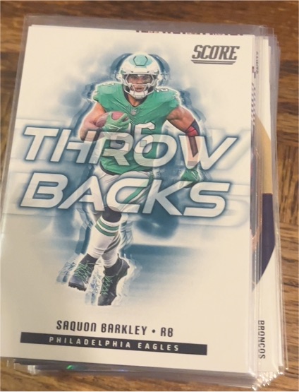 2025 Panini Score #1 Saquon Barkley Throwbacks — front