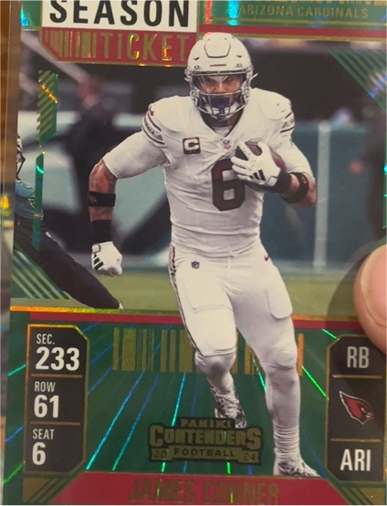 2024 Panini Contenders #2 James Conner Season Ticket — front