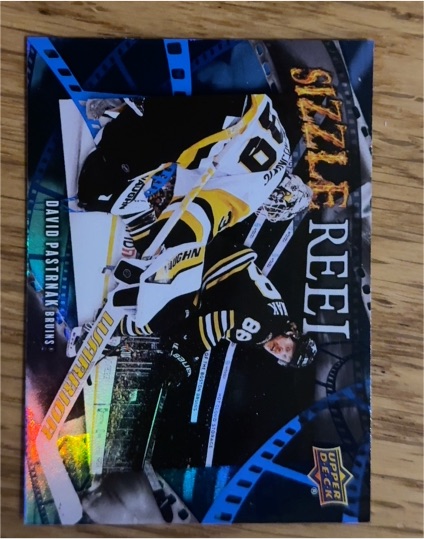 2025-26 Upper Deck Series 1 #SR-27 David Pastrnak Sizzle Reel Boston Bruins — front