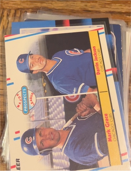 1988 Fleer #641 Mark Grace, Darrin Jackson — front