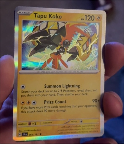 2024 Pokémon SV08: Surging Sparks #65 Tapu Koko — front