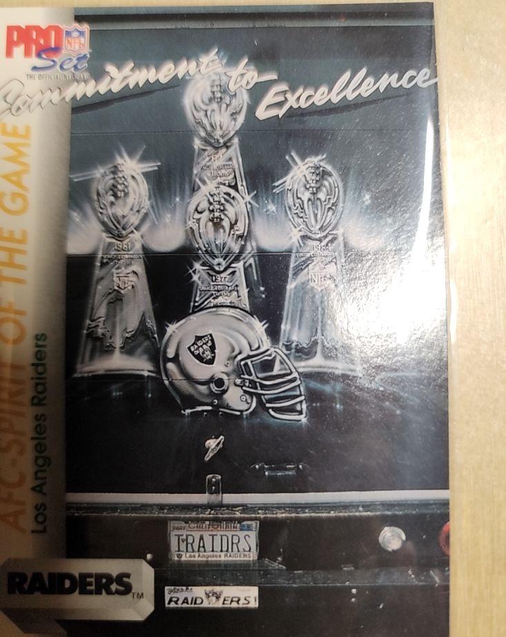 1992 Pro Set #687 AFC Spirit of the Game Los Angeles Raiders — front