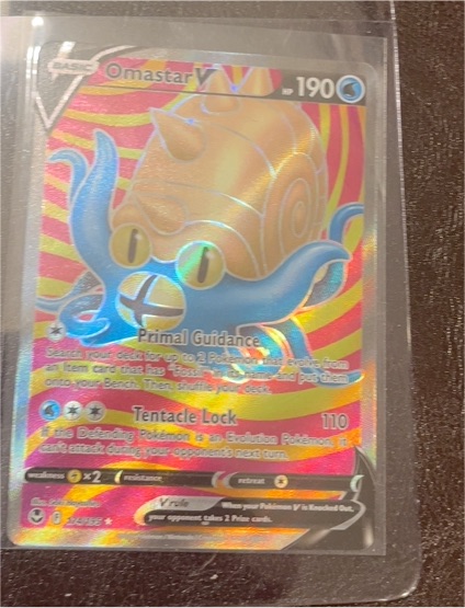 2022 Pokémon Sword & Shield Silver Tempest #174 Omastar V — front