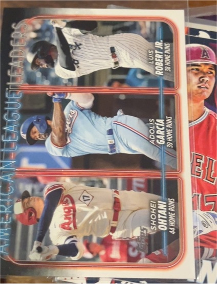 2024 Topps #179 American League Leaders Home Runs Shohei Ohtani / Adolis García / Luis Robert Jr. — front
