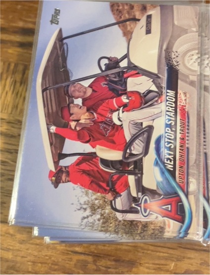 2018 Topps Update Series #US158 Next Stop Stardom Mike Trout/Shohei Ohtani/Justin Upton — front