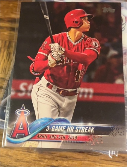 2018 Topps Update #US189 Shohei Ohtani 3-Game HR Streak — front