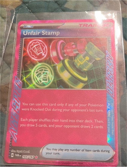 2024 Pokemon TCG SV06 Twilight Masquerade #165 Unfair Stamp — front