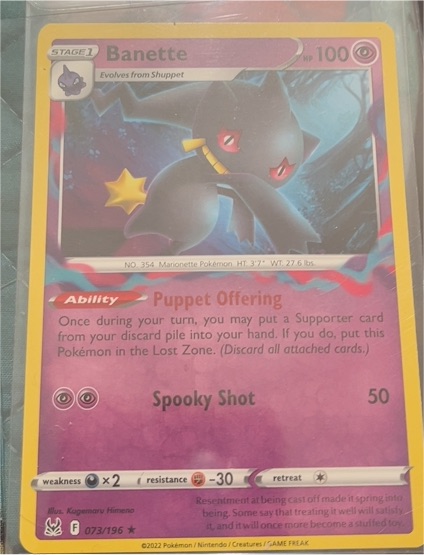 2022 Pokemon SWSH11: Lost Origin #073 Banette — front