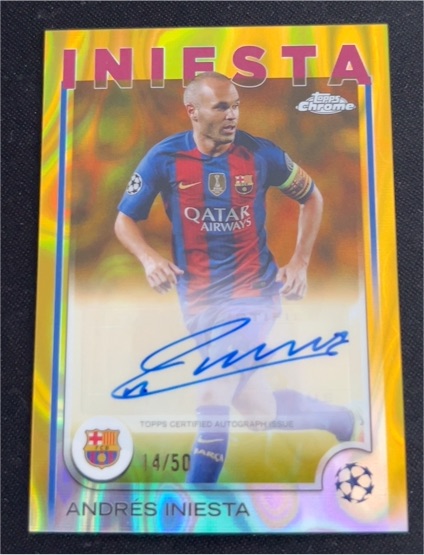 2024 Topps Chrome UEFA Club Competitions #14 Andrés Iniesta — front