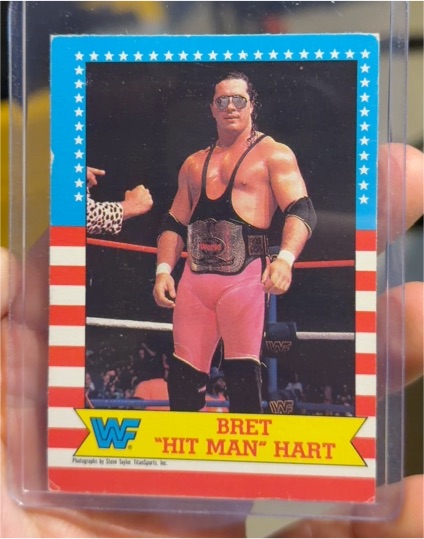 1987 O-Pee-Chee WWF #1 Bret Hit Man Hart — front