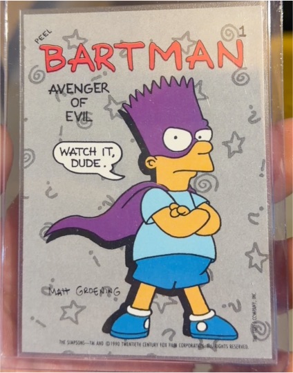 1990 Topps Simpsons Sticker #1 Bartman — front