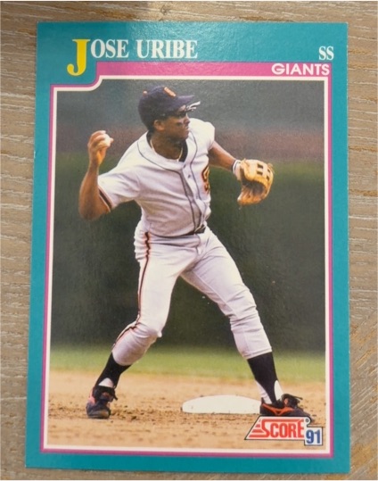 1991 Score #628 Jose Uribe — front