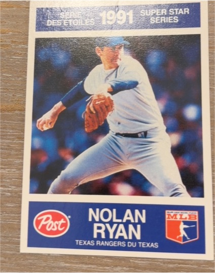 1991 Post Canada Super Star Series #27 Nolan Ryan — front