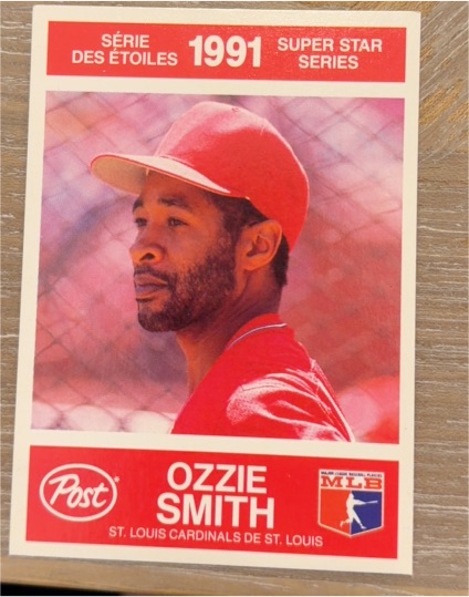 1991 Post Canada Super Star Series Ozzie Smith — front
