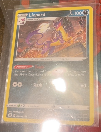 2021 Pokémon Sword & Shield Brilliant Stars #091 Liepard — front