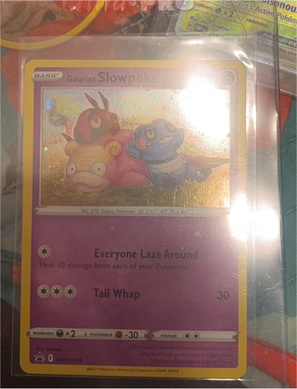 2021 Pokemon TCG SWSH126 Galarian Slowpoke Cosmos Holo Promo — front