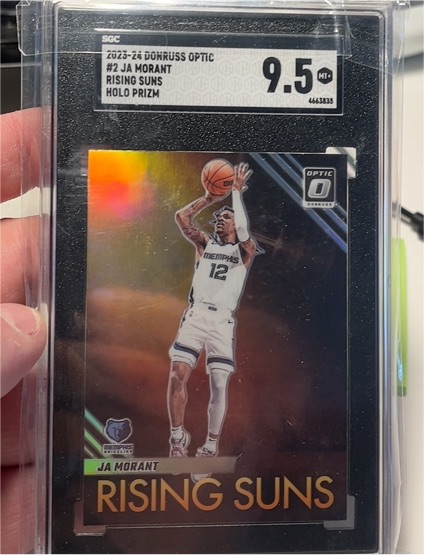 2023-24 Panini Donruss Optic #2 Ja Morant Rising Suns Holo Prizm — front