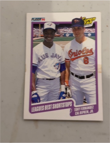 1990 Fleer #634 Leagues Best Shortstops Tony Fernandez / Cal Ripken, Jr. — front