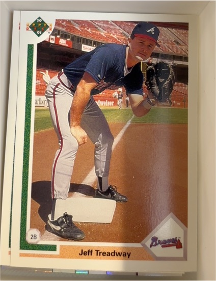 1991 Upper Deck #499 Jeff Treadway Atlanta Braves — front
