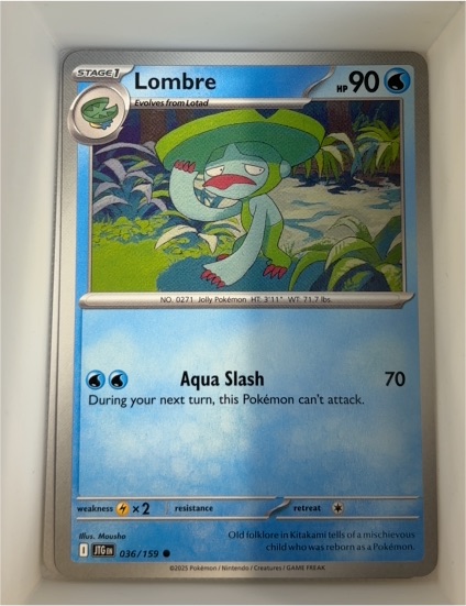 2025 Pokémon Journey Together #036 Lombre — front