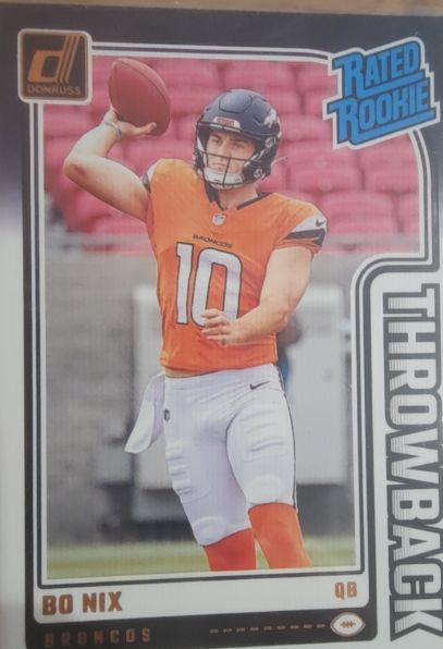 2024 Donruss Rated Rookies Throwback #46 Bo Nix — front