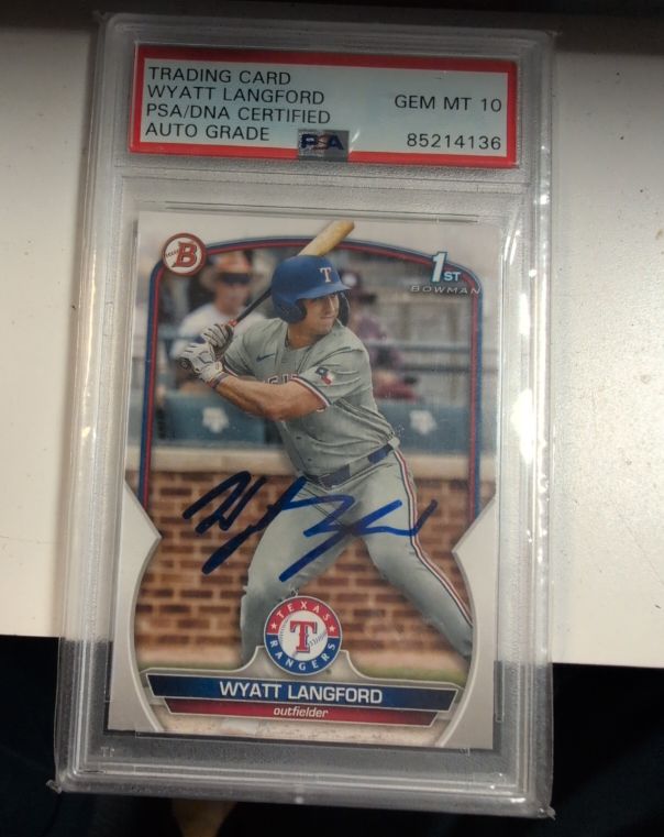 2023 Bowman Draft #BD-106 Wyatt Langford Certified Autograph — front
