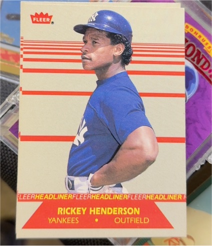 1987 Fleer Headliner #4 Rickey Henderson New York Yankees — front